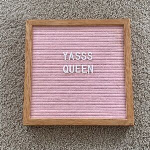 Pink Felt Letter Board with Oak Frame